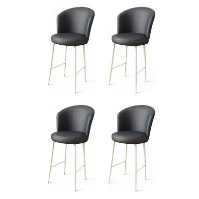 Set scaune  de bar 4 piese, Charlotte, Uras, Metal, Antracit/Alb