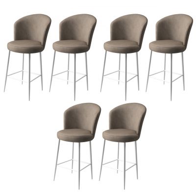 Set scaune de bar 6 piese, Charlotte, Alte, Metal, Cappuccino / Alb
