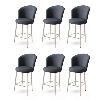 Set scaune de bar 6 piese, Charlotte, Fora, Metal, Antracit / Crom