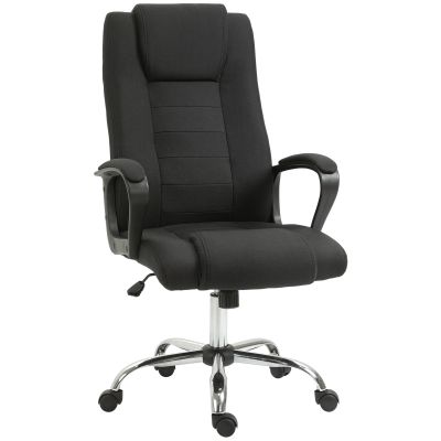 Vinsetto Scaun de Birou Ergonomic, Basculant și Captusit cu Înălțime Reglabilă, 62x76x110-119 cm, Negru | Aosom Romania Vinsetto Scaun de Birou Ergonomic, Basculant și Captusit cu Înălțime Reglabilă, 62x76x110-119 cm, Negru | Aosom Romania