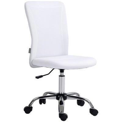 Vinsetto Scaun de birou ergonomic înălțime reglabilă picior cromat pivotant 360° îmbrăcăminte plasă albă | Aosom Romania