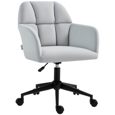Vinsetto Scaun de birou, ergonomic, reglabil în înălțime, rotativ, cu aspect de catifea, până la 120 kg, Hellgrau | Aosom Romania