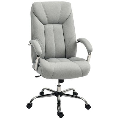 Vinsetto Scaun de birou ergonomic, spatar inalt, husa de respirabil, inaltime ajustabila, Gri | Aosom Romania