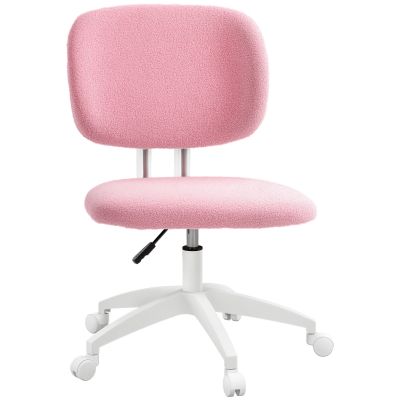 Vinsetto Scaun de birou Scaun de calculator rotativ, reglabil pe înălțime, 48 cm x 53 cm x 80-90 cm, Roz | Aosom Romania