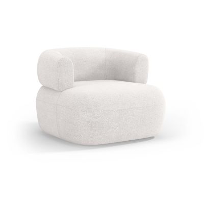 Fotoliu alb cu tapiÈu009Berie din stofÄbouclÃ© Jenny âu0080Micadoni Home