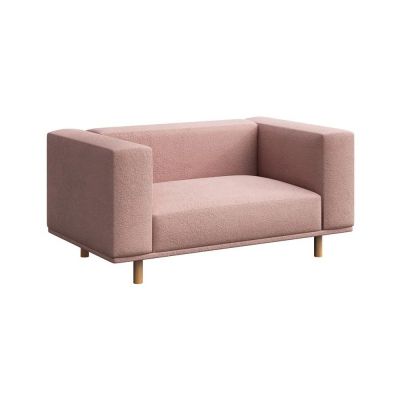 Fotoliu de relaxare roz cu tapiÈu009Berie bouclÃ© Kukumo âu0080Ame Yens