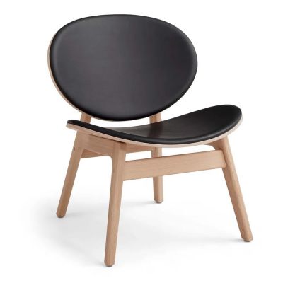 Fotoliu din lemn de stejar cu tapiÈu009Berie din piele Findahl Hammel One