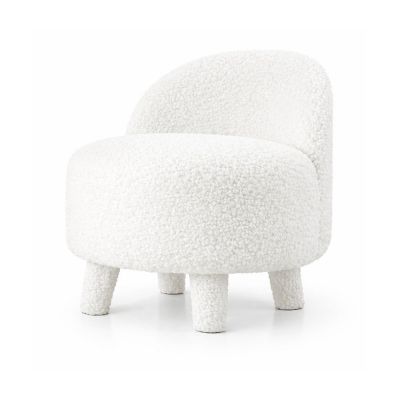 Fotoliu pentru copii alb cu tapiÈu009Berie din stofÄbouclÃ© Moouv âu0080Artie