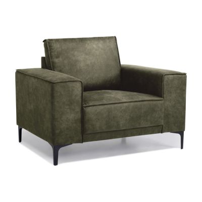 Fotoliu verde cu tapiÈu009Berie din imitaÈu009Bie de piele Copenhagen âu0080Scandic