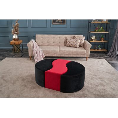 Pouf Alya, Negru Roșu