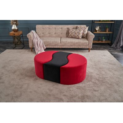 Pouf Alya, Negru Roșu