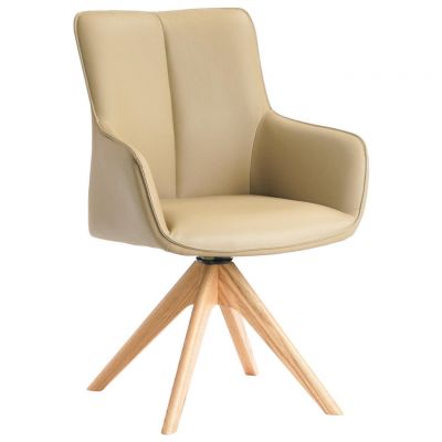 SCAUN CU BRAțE in culoare lemn stejar, bej