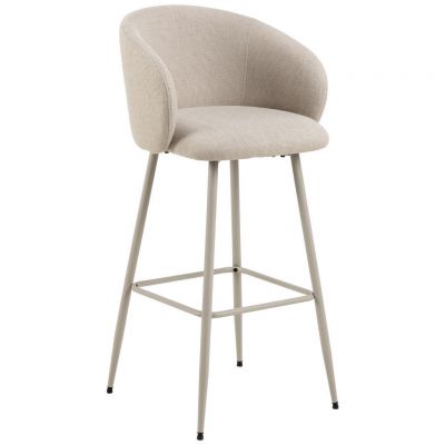 Scaun De Bar din metal, textil, gri, bej