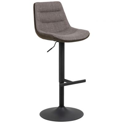 Scaun De Bar din metal, textil, gri deschis, gri-maro