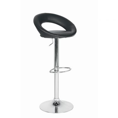 Scaun De Bar din metal, textil, negru, culoare crom
