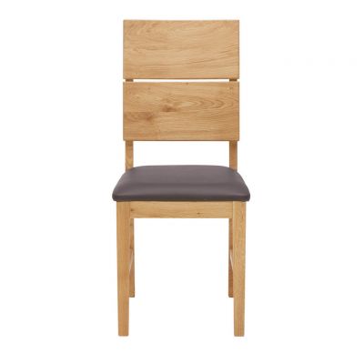 SCAUN in lemn, textil maro, culoare lemn stejar