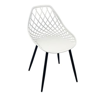 Scaun Model Suan, Alb/Negru, 56x49x82 cm