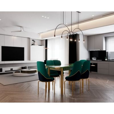 SET MASA 6 SCAUNE ALTIN 1, VERDE