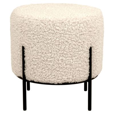 Taburet crem cu tapițerie din țesătură bouclé Alford – House Nordic