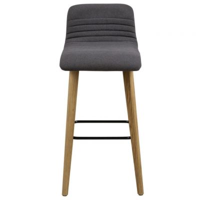 TABURET DE BAR in lemn, textil antracit, culoare lemn stejar