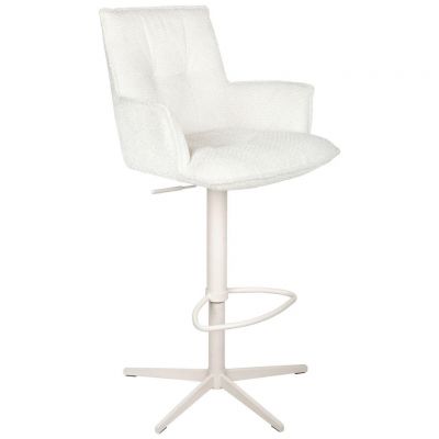 TABURET DE BAR in metal, textil crem