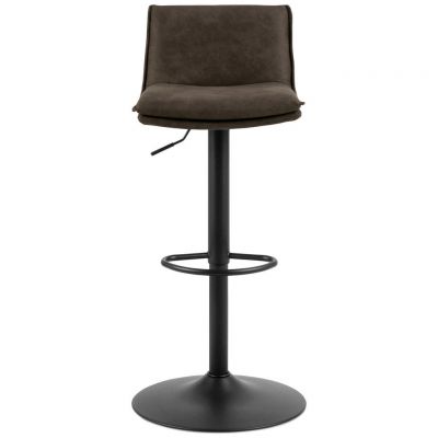 TABURET DE BAR in metal, textil maro