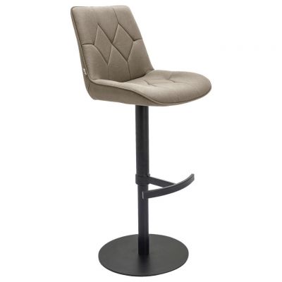 TABURET DE BAR in metal, textil negru, taupe