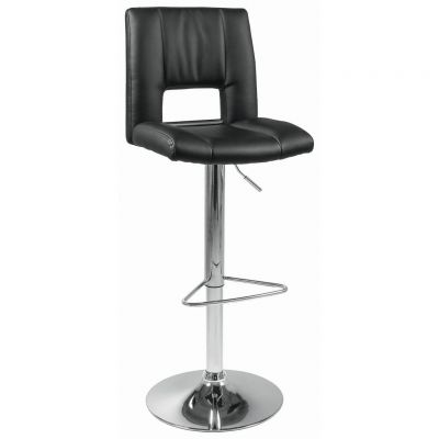 TABURET DE BAR in metal, textil negru