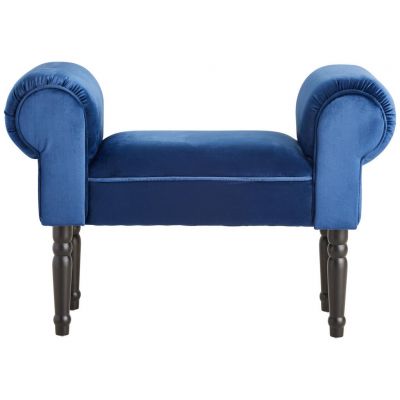 Taburet din lemn, textil, albastru, negru {item.attr('143-279')}