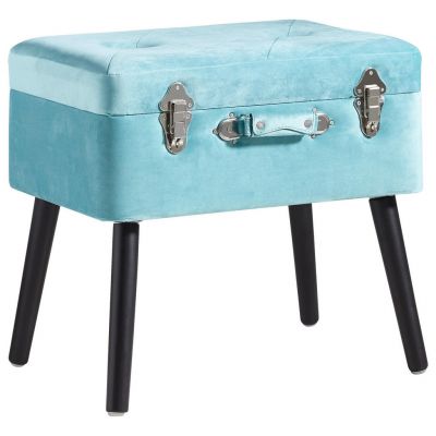 Taburet din lemn, textil, material pe bază de lemn, albastru, negru {item.attr('143-279')}