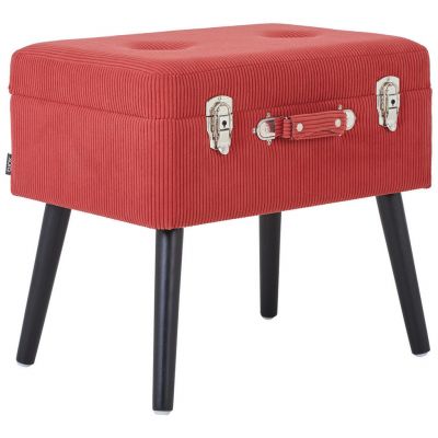 Taburet din lemn, textil, material pe bază de lemn, roșu, negru {item.attr('143-279')}