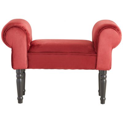 Taburet din lemn, textil, negru, roșu burgund {item.attr('143-279')}