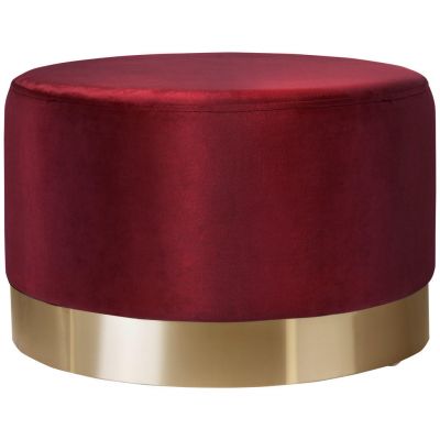 TABURET in metal, textil auriu, bordo