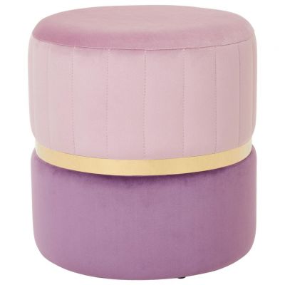 TABURET in metal, textil lila, auriu, liliachiu