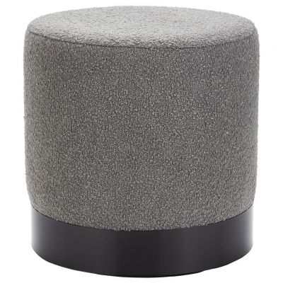 TABURET in metal, textil, material pe bază de lemn gri