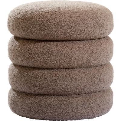 TABURET in textil maro închis