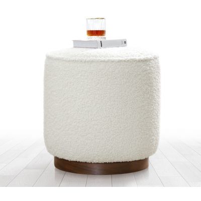 Taburet puf Hellin Alb 43x42 cm