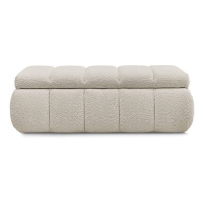 Bancă bej cu tapițerie din țesătură bouclé – Bobochic Paris