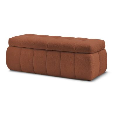 Bancă cărămizie cu tapițerie din țesătură bouclé Mont Blanc – Bobochic Paris