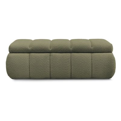 Bancă verde cu tapițerie din țesătură bouclé – Bobochic Paris