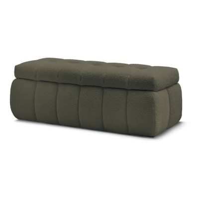 Bancă verde cu tapițerie din țesătură bouclé Mont Blanc – Bobochic Paris