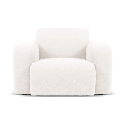 Fotoliu alb cu tapițerie din stofă bouclé Molino – Micadoni Home