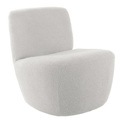 Fotoliu alb cu tapiÈu009Berie din Èu009BesÄu0083turÄbouclÃ© Ada âu0080Leitmotiv