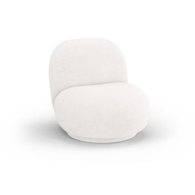 Fotoliu alb cu tapiÈu009Berie din stofÄbouclÃ© Chuck âu0080Micadoni Home