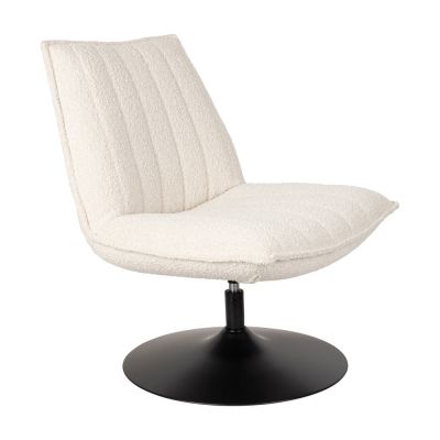 Fotoliu alb cu tapiÈu009Berie din stofÄbouclÃ© Jax âu0080White Label