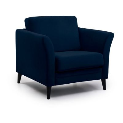 Fotoliu albastru închis cu tapițerie din catifea Eden – Scandic