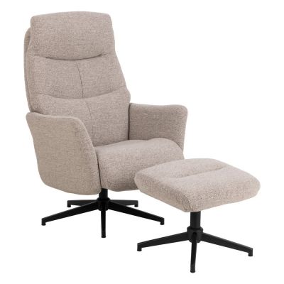 Fotoliu bej de relaxare cu tapiÈu009Berie din Èu009BesÄu0083turÄbouclÃ© London âu0080Actona