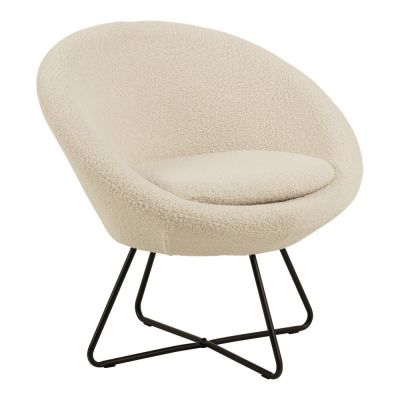 Fotoliu cu tapiÈu009Berie din lÃ¢nÄsinteticÄActona Center, alb - crem