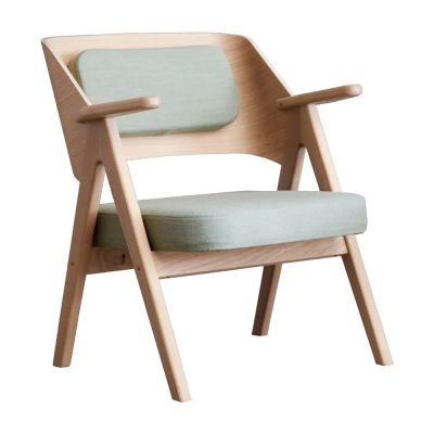 Fotoliu din lemn de stejar Findahl Hammel Me Tube, verde deschis