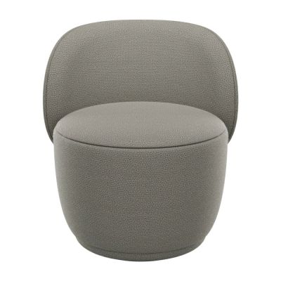 Fotoliu gri cu tapițerie din stofă bouclé KUON – Blomus